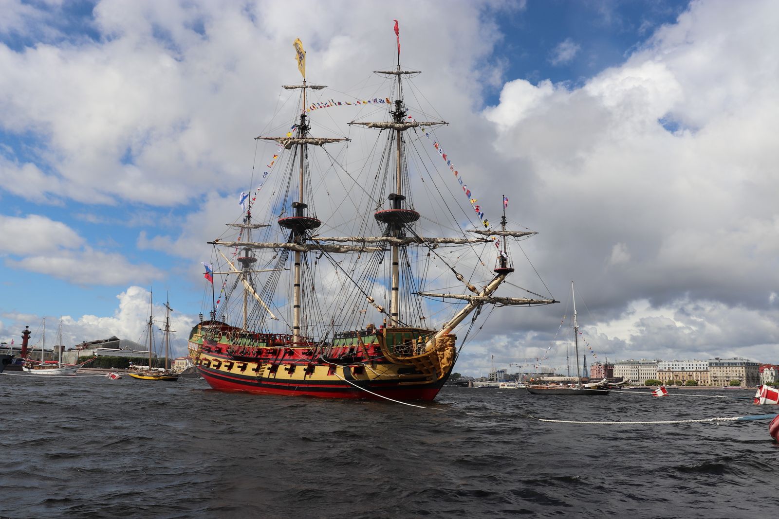 An old ship in a storm
