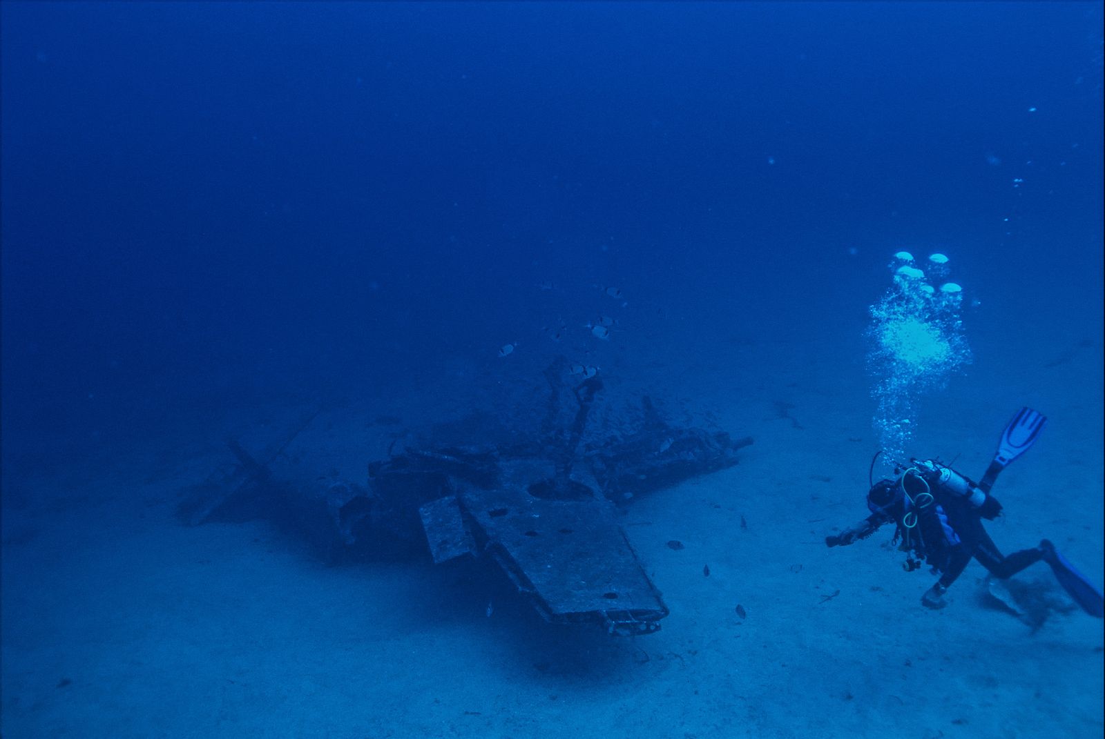 A sunken city with towers