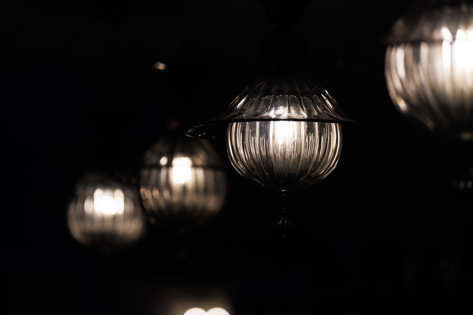 A glowing crystal pendant